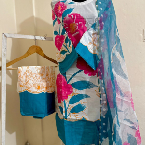 Digital print cotton three piece