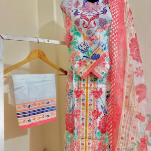 Digital print cotton three piece