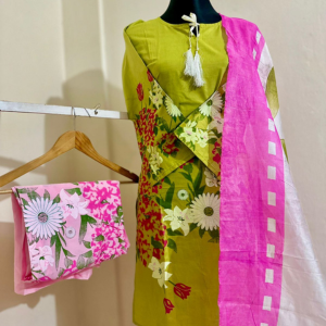 Digital print cotton three piece