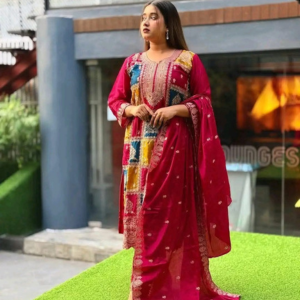 Multi colour patch work dress